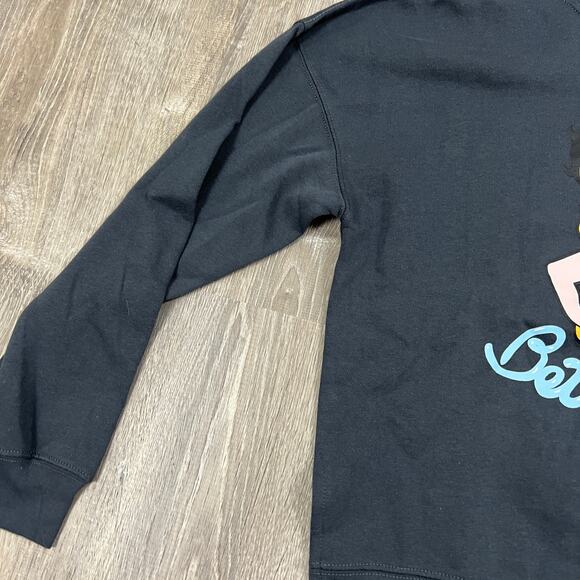 Betty Boop Women's Charcoal Gray Graphic Long Sleeve Sweatshirt - Medium - NWT - Picture 6 of 8